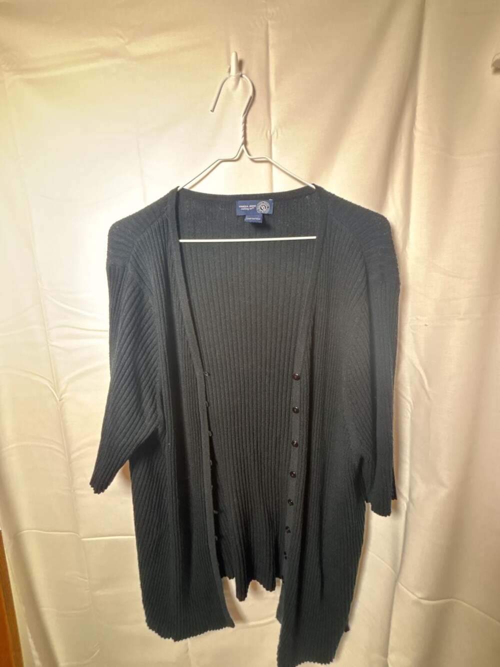 Venezia Jeans Clothing Co. Black Ribbed Cardigan Sweater Size 22/24